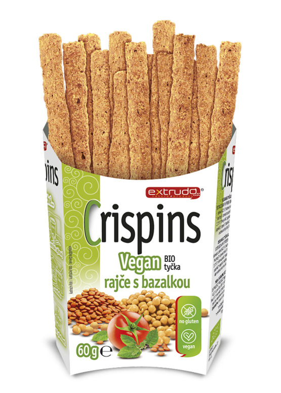 BIO Crispins Vegan proteinové tyčky rajče s bazalkou 60g 